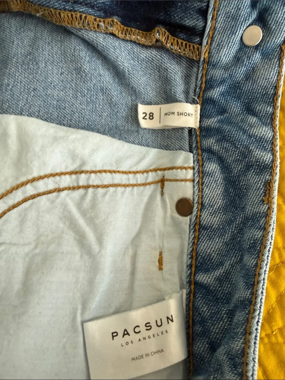 Two-tone High-Rise Light Blue Denim Women’s Shorts